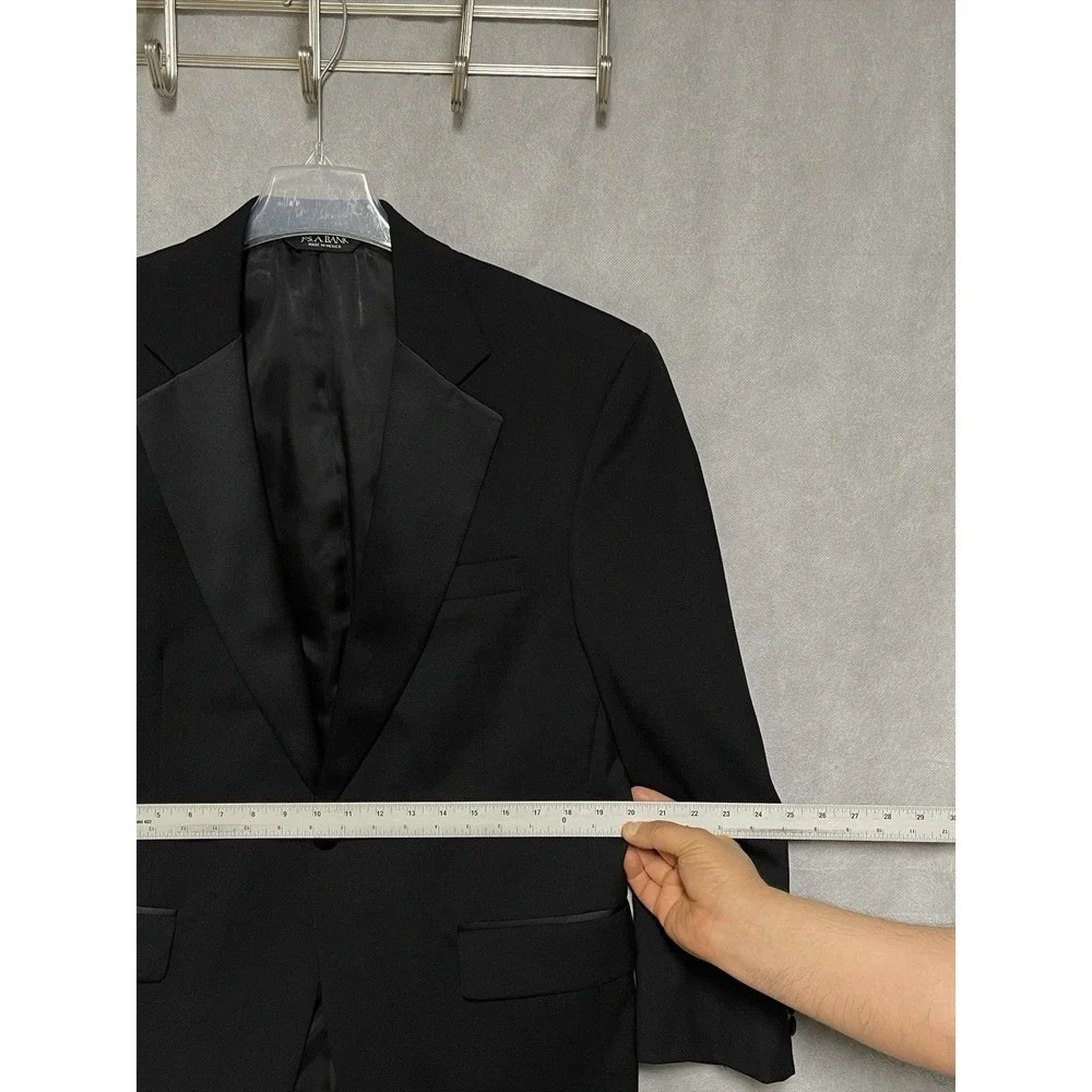 Jos A Bank Tuxedo Suit Men 40S Blk 1B Wool Wedding Prom Mason Formal W34X29 Luxe